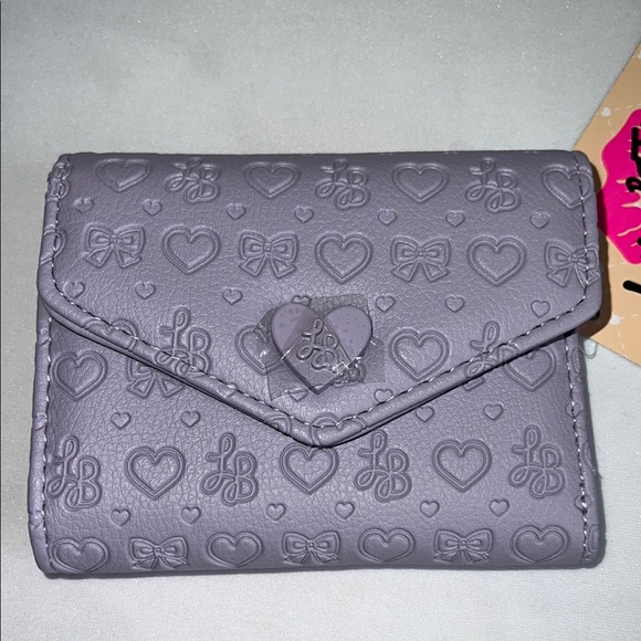 Betsey Johnson Lavender Wallet with Heart and Bows Design - Picture 3 of 7